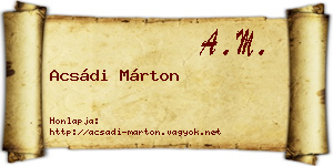 Acsádi Márton névjegykártya