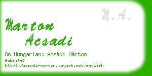 marton acsadi business card