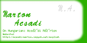 marton acsadi business card